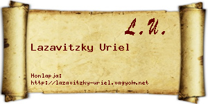 Lazavitzky Uriel névjegykártya